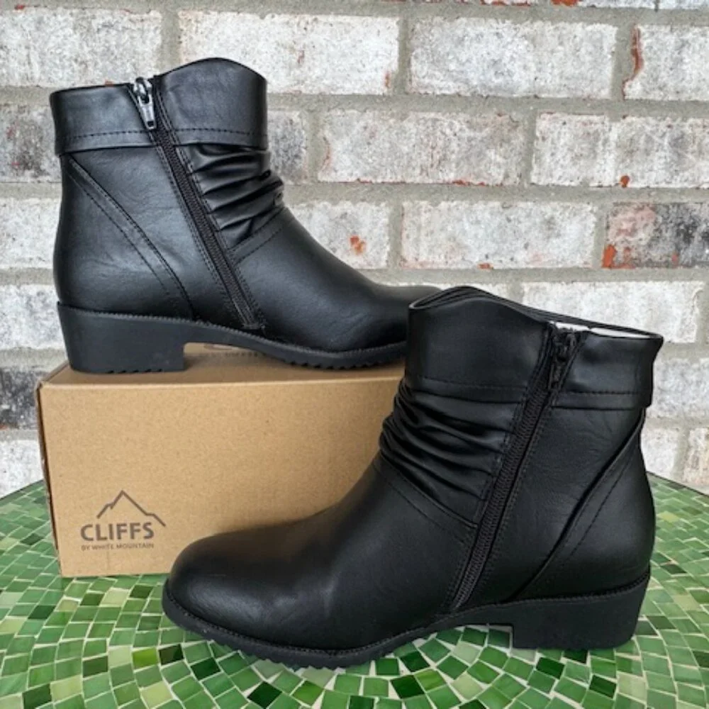 Cliffs by White Mountain Booties - Durbon BLACK/Smooth 7 Wide